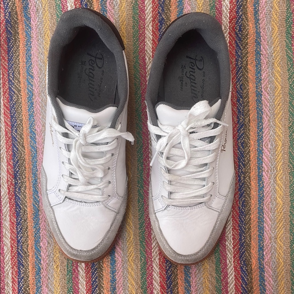 Penguin White and Gray Sneakers Sz 10